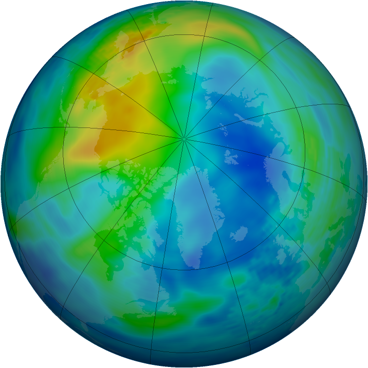 Arctic ozone map for 11 November 1994